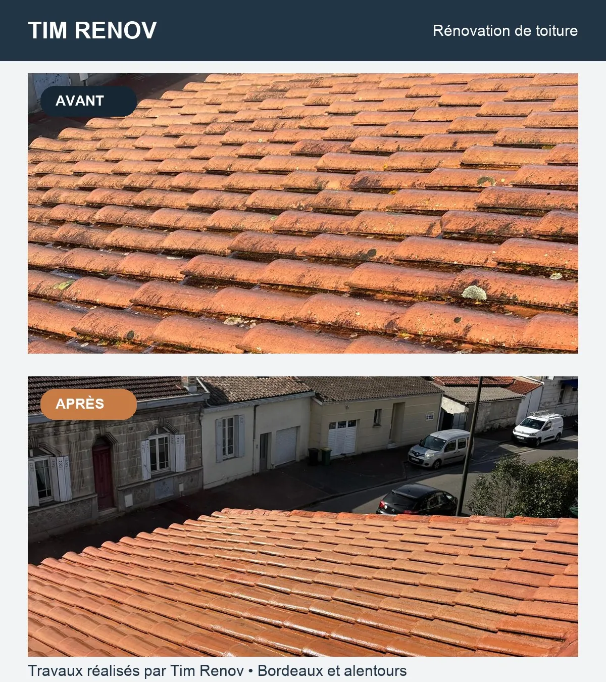 Rénovation de toiture réalisé par Tim Renov